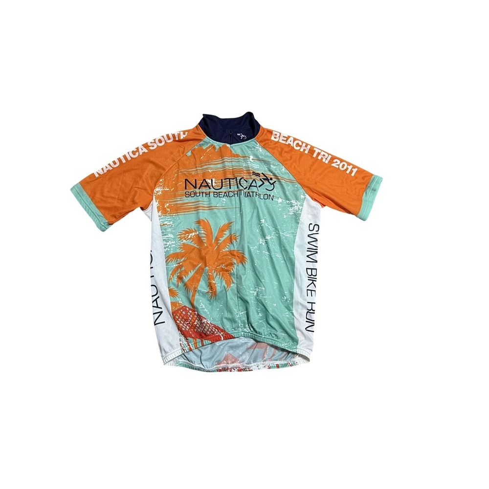 K-Swiss Cycling Jersey Mens XL Multicolor Nautica South Beach Tri 2011 Triathlon